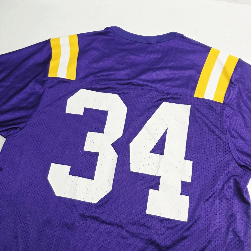 Vintage LSU Tigers NCAA Nike Team Authentic Purple Mesh Jersey #34 Mens XL EUC